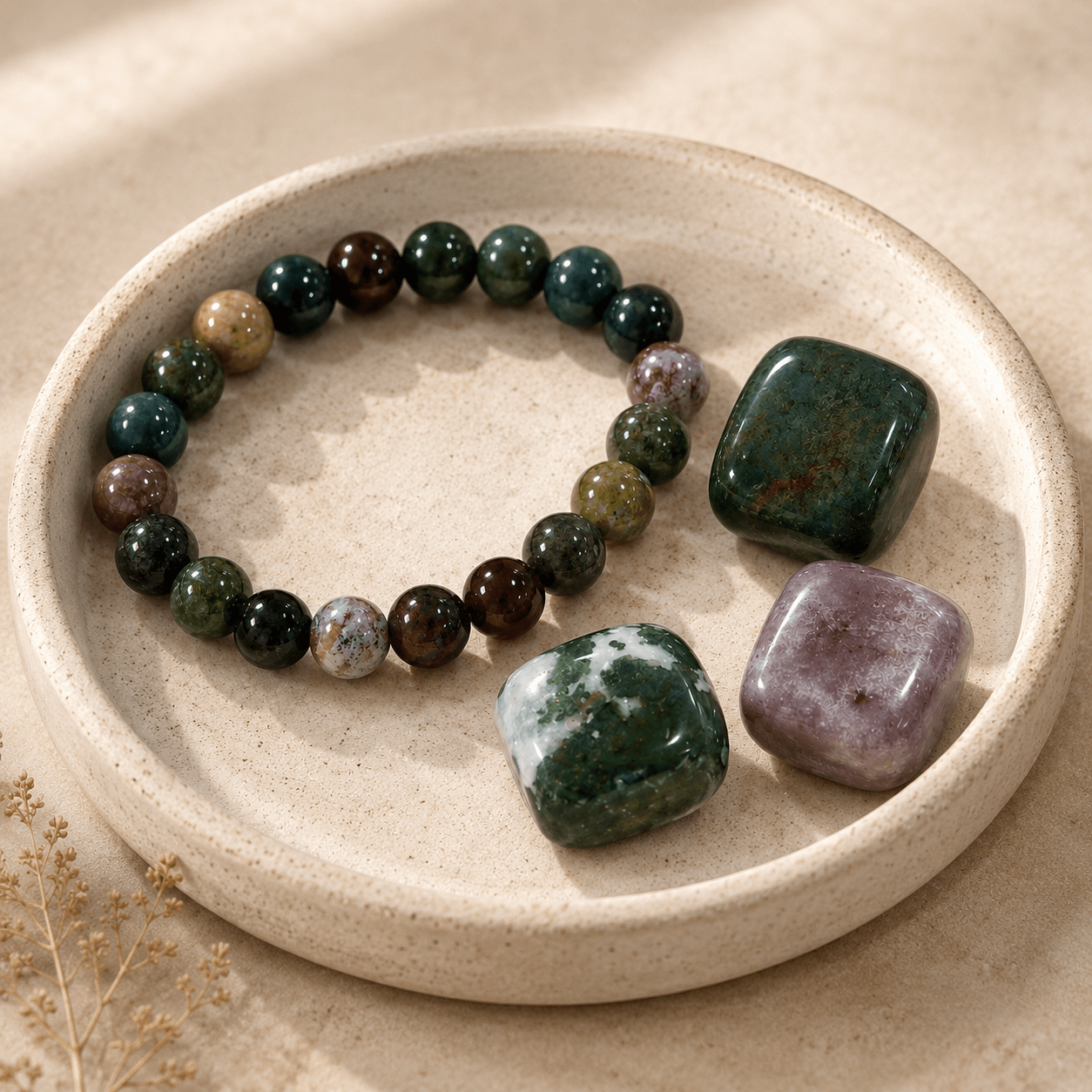 4pc Multicolor Elastic Bead Bracelet Set